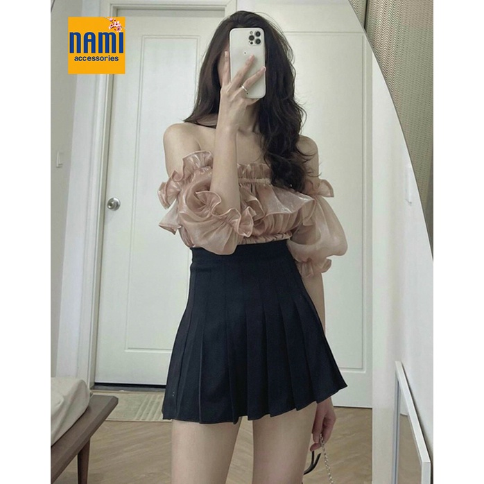 ( HÀNG CHUẨN ĐẸP ) Áo Nhún Bèo Trễ Vai Tay Phồng Tiểu Thư Siêu Đáng Yêu Quyến Rũ Mặc Là Mê - ATNU036