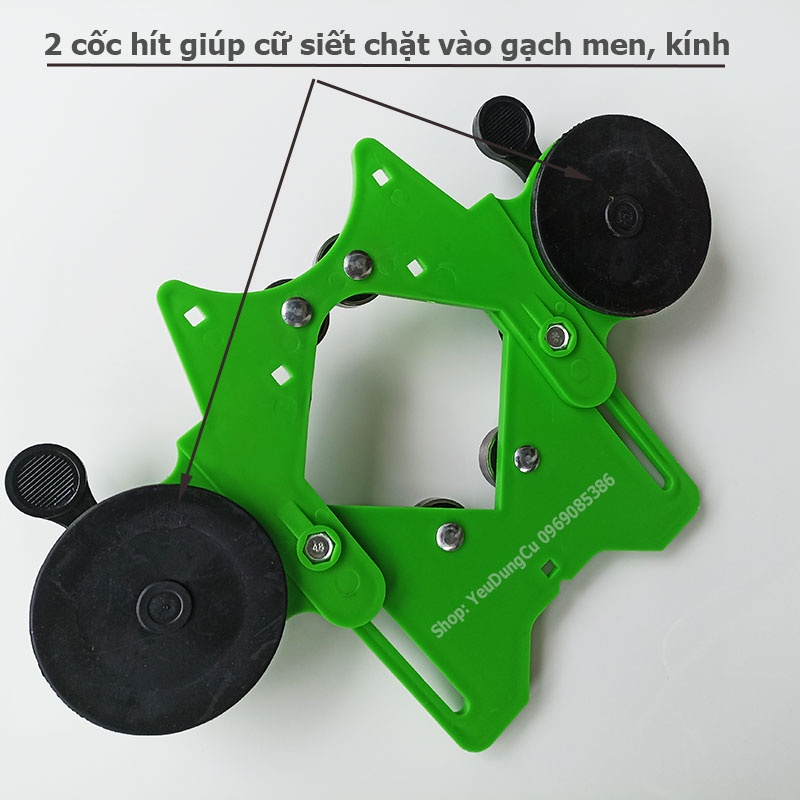 Cữ cố định mũi khoan khoét lỗ tròn kính, gạch men Φ4mm - 80mm