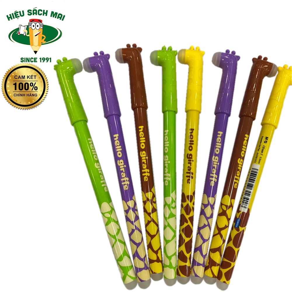 Bút nước xóa được 0.5mm mực xanh hello giraffe M&G AKPB7372