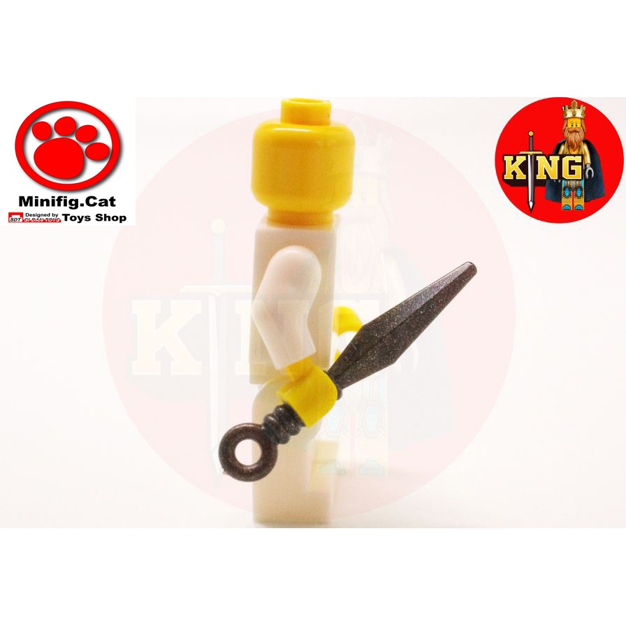 Minifig.Cat Japanese Kunai (Ninja Dart) B  Metallic Speckle Silver