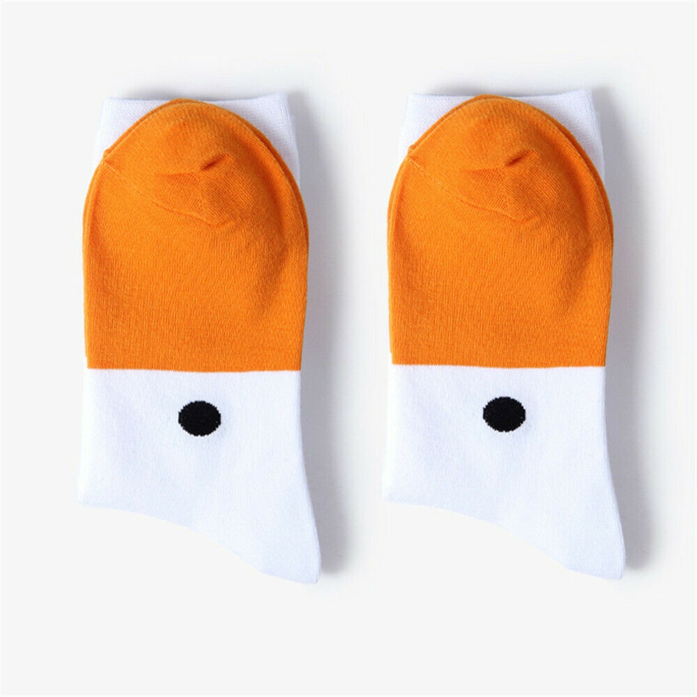 Đôi Vớ Cotton Mềm Co Giãn Thoáng Khí In Họa Tiết Hoạt Hình Vui Nhộn Dành Cho Nam Nữ