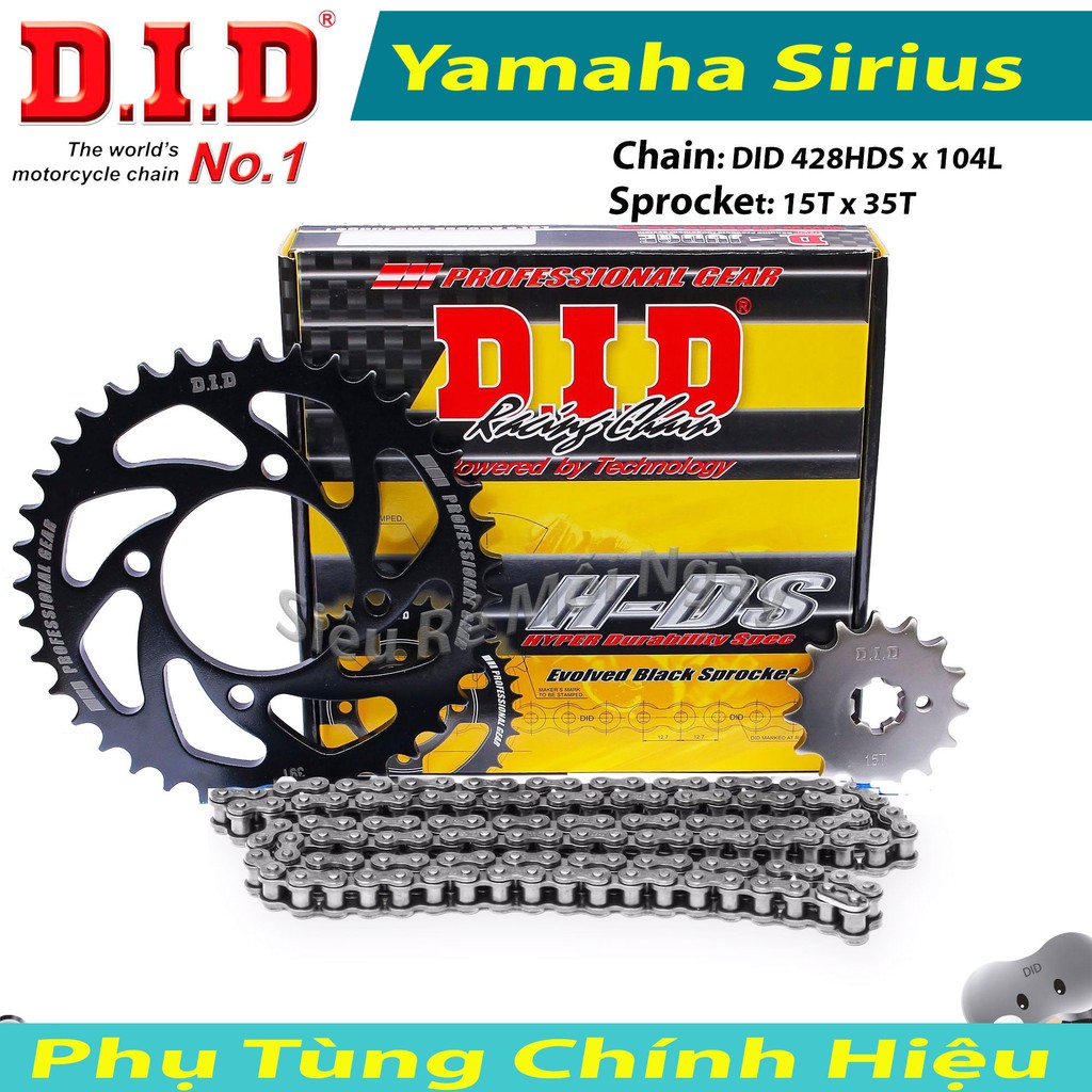 Bộ Nhông Sên Dĩa DID Yamaha Sirius 110cc Sên DID 10Ly Thái Lan ( 15 x35 )