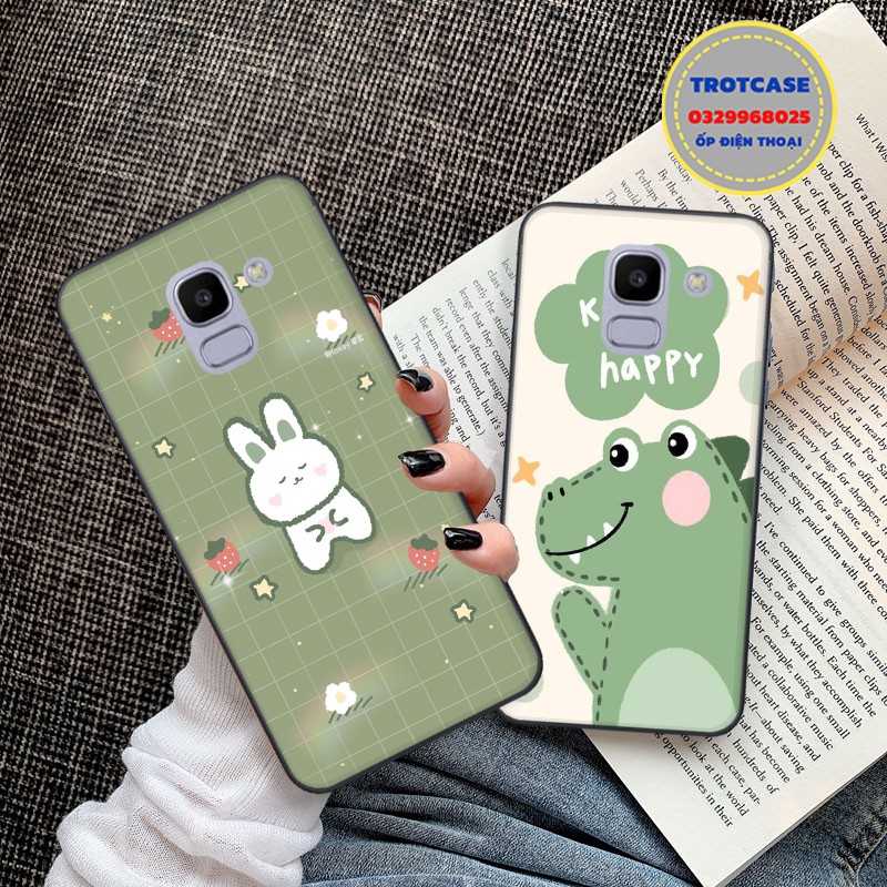 Ốp lưng Samsung A6/A6 Plus/A8/A8 PLus/J6/J6 PLus/J8 - in hình thỏ mập màu xanh đẹp , mắt cute , thễ thương