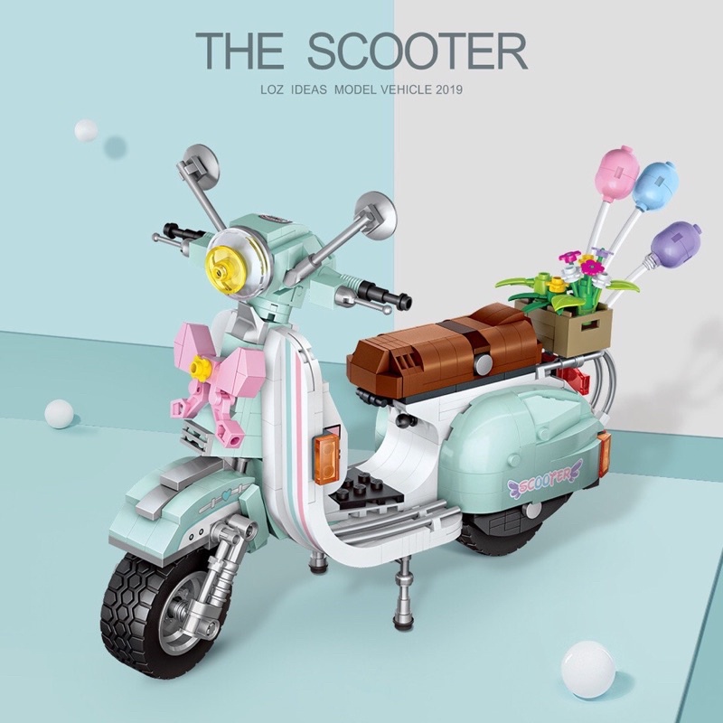 Đồ chơi lắp ghép mô hình scooter, lắp ghép khối xây dựng