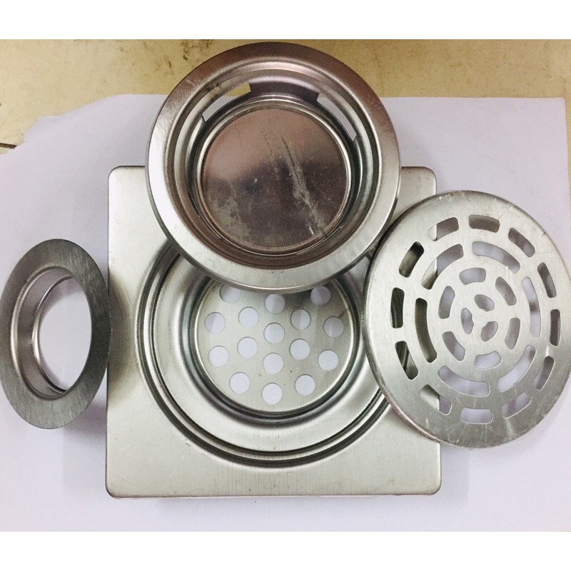 Lọc rác nhà tắm | phễu thoát sàn size: 15x15 phi 60 phi 90