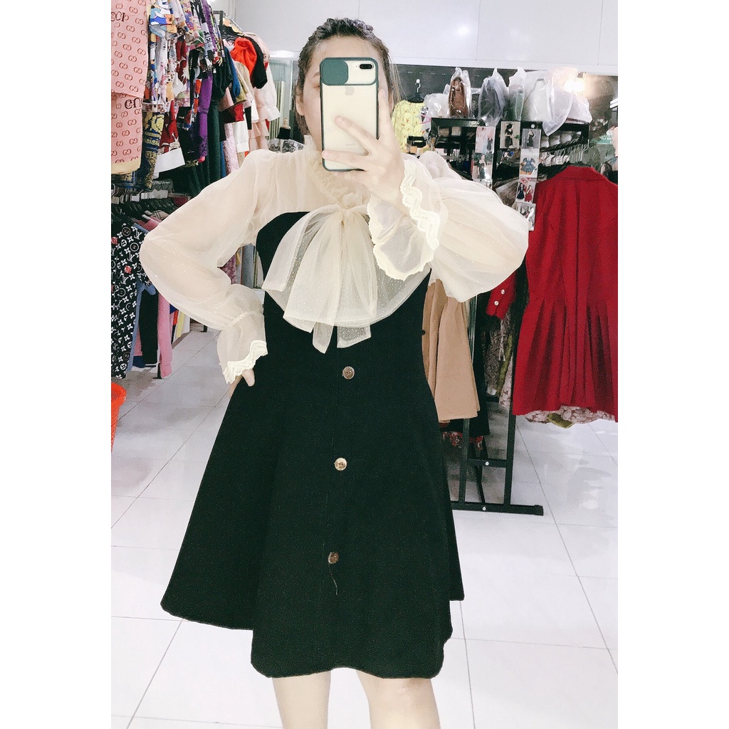 ĐẦM XÒE TAY LƯỚI PHỐI NHỦ BIGSIZE 58-80KG | BigBuy360 - bigbuy360.vn