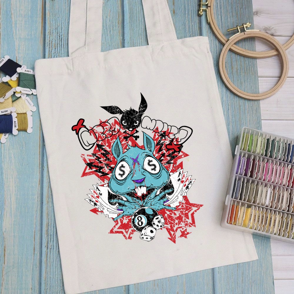 Túi vải túi Tote ART WORK PRO 3 - Mẫu 5 vải canvas dày đẹp cho nữ có khóa miệng đi học đi chơi. In hình theo yêu cầu