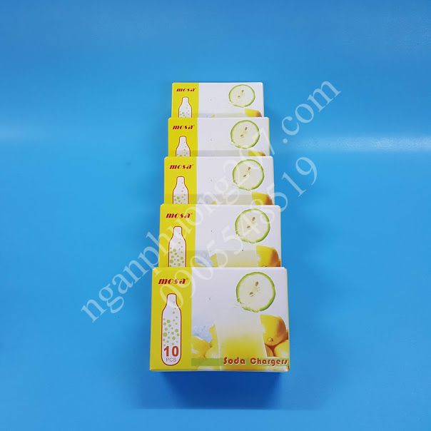 5 hộp gas CO2 Mosa dùng cho bình xịt Soda , Gas Soda – hộp 10 viên