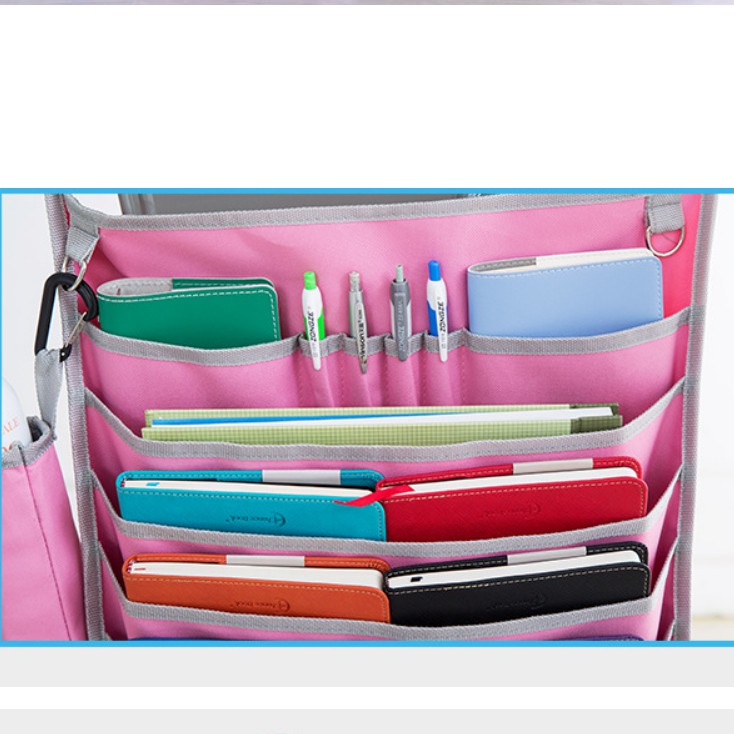 Túi oxford 14 ngăn thông minh kèm giỏ đựng đồ uống, túi treo bàn tiết kiệm diện tích - giao màu ngẫu nhiên