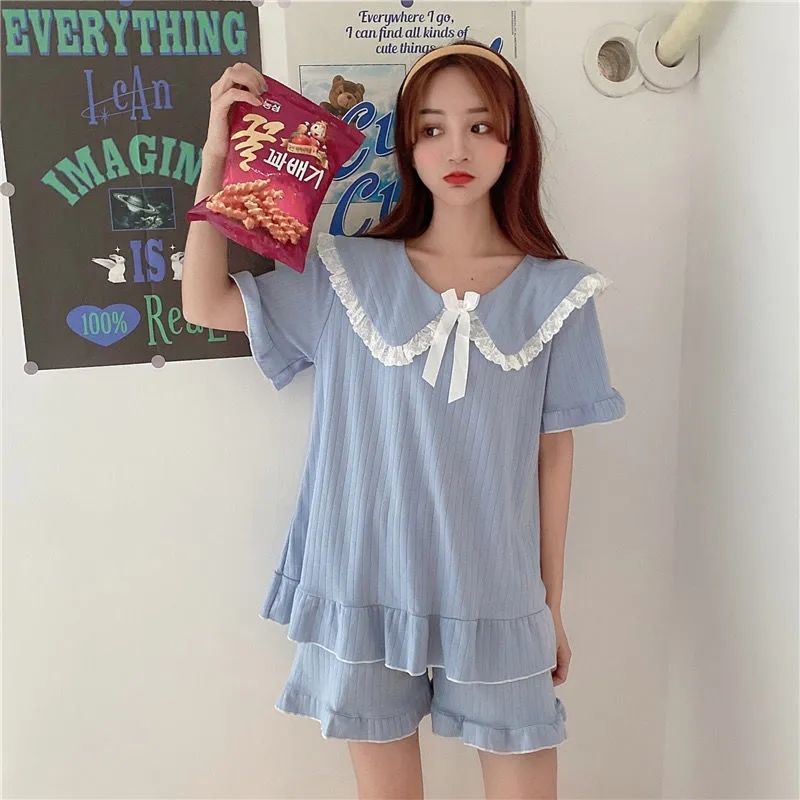 Bộ Đồ Ngủ Ngắn Tay Đáng Yêu Dành Cho Nữ