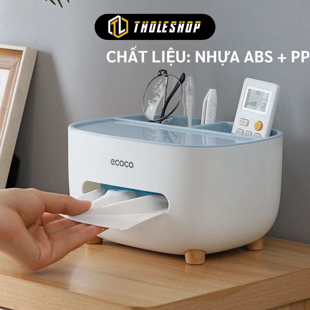 Hộp Đựng Khăn Giấy Ecoco GIGAHOME Hộp Giấy Ăn Để Bàn Sang Trọng Có Ngăn Để Đồ Đa Năng 1039