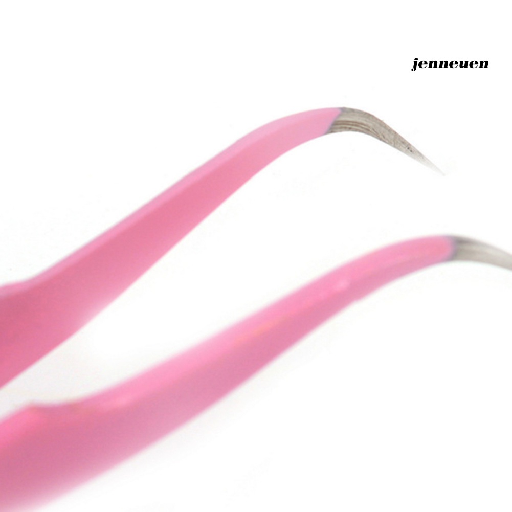 Je- Nhíp Gắp Lông Mi Giả Thẳng / Cong Bằng Thép Không Gỉ Tiện Lợi