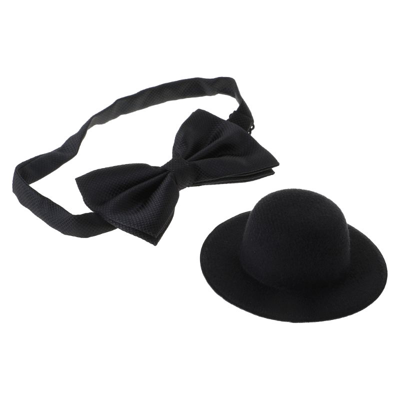 Set Mũ Và Cà Vạt Nơ Phụ Kiện Thời Trang Chụp Ảnh Hóa Trang Kỷ Niệm Dành Cho Bé Sơ Sinh DIY