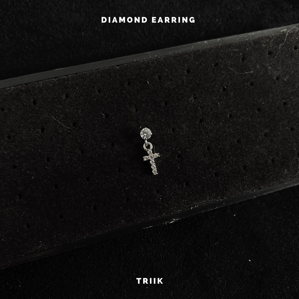 Khuyên tai đá - Cross Drop Dia