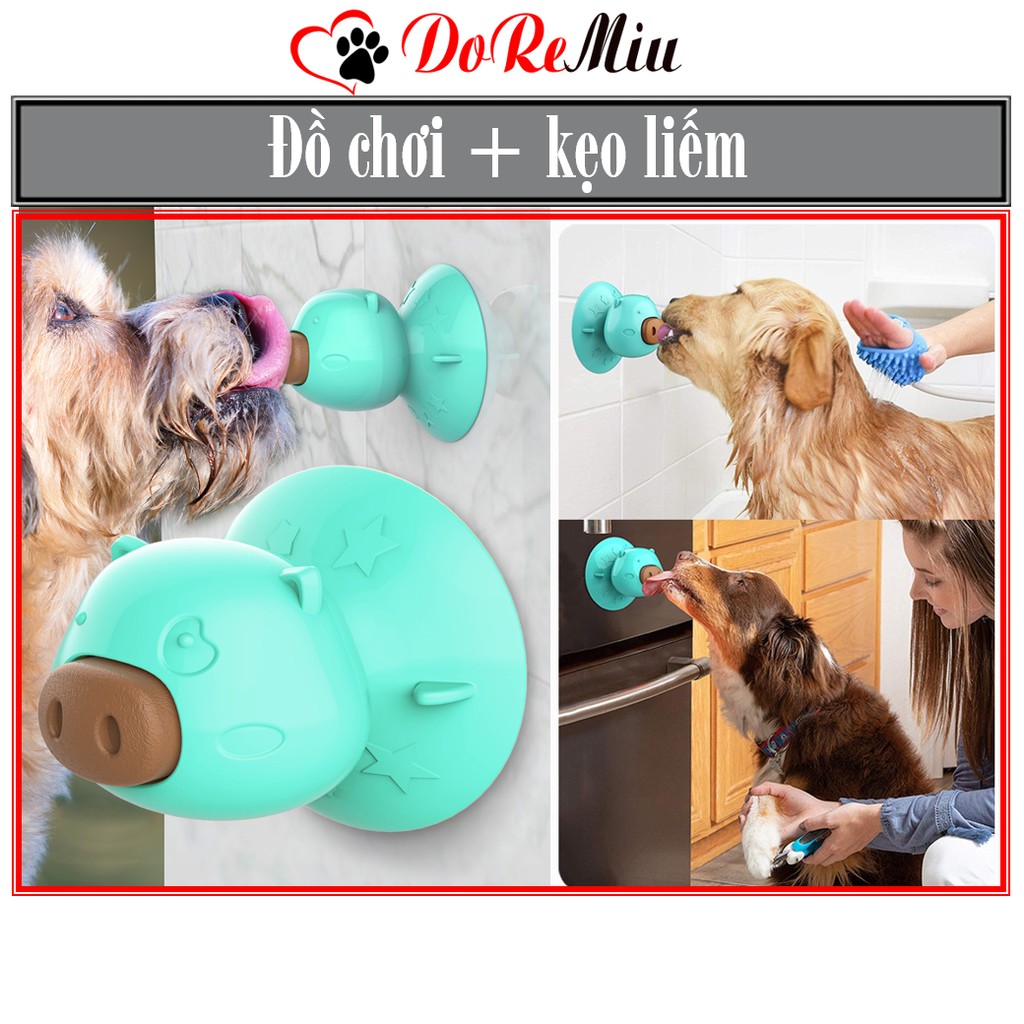 Doremiu- Đồ chơi chó dạng kẹo liếm cho chó có giác bám (tặng kèm 3 viên kẹo liếm)