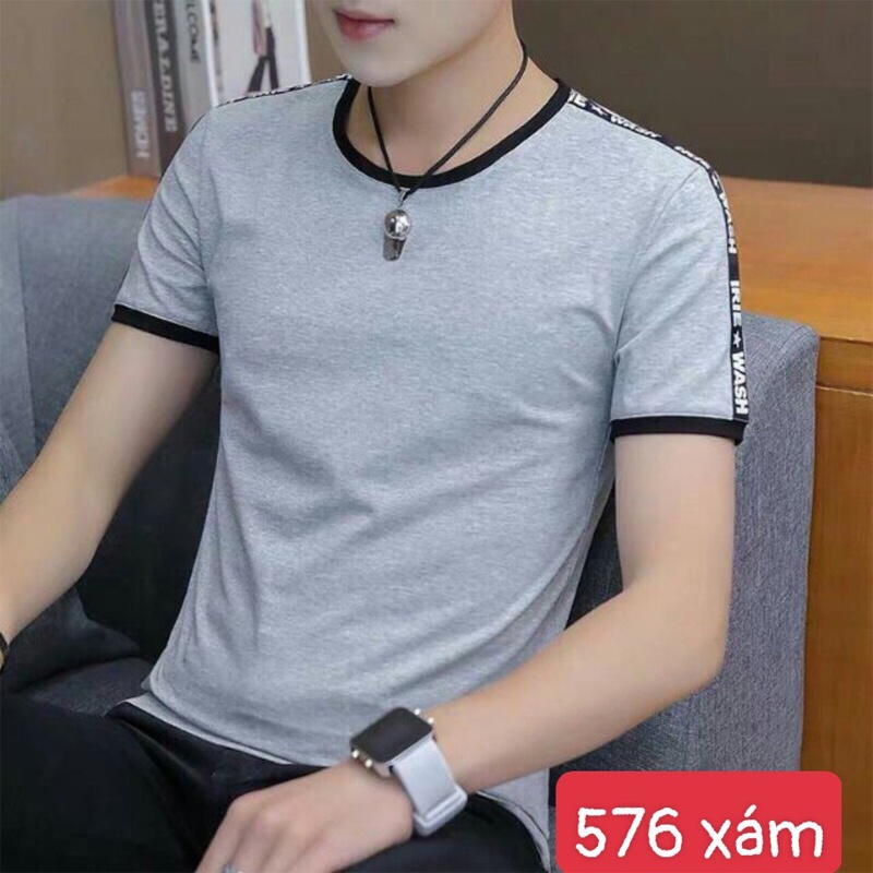 Áo thun nam tay ngắn cổ tròn dáng ôm body viển cổ và tay Mã Áo NA576