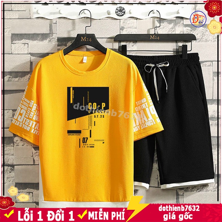 Bộ thể thao nam logo co-p 07  FREESHIP  in nhiệt cao cấp chất thun mát mặc nhà tập gym