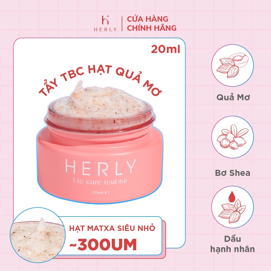 Tẩy tế bào chết môi HERLY Lip Scrub 20ml dưỡng môi mềm mịn [HL02]