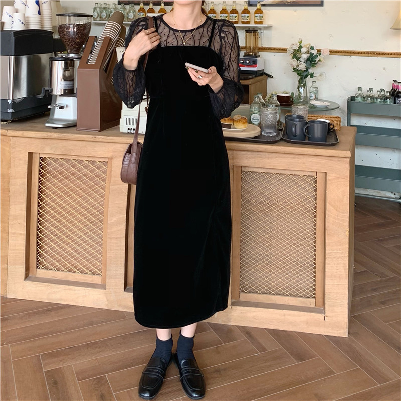 Đầm Hai Dây Phối Ren Màu Sắc 39801