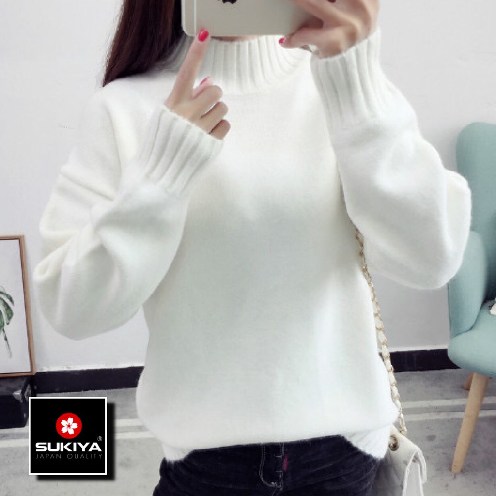 Áo len nữ cổ lọ dáng rộng chất dày dặn SUKIYAFashion | BigBuy360 - bigbuy360.vn