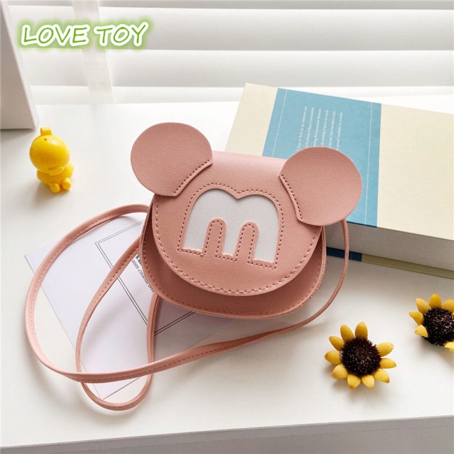 Túi Da Pu Đeo Chéo Hình Chuột Mickey Dễ Thương