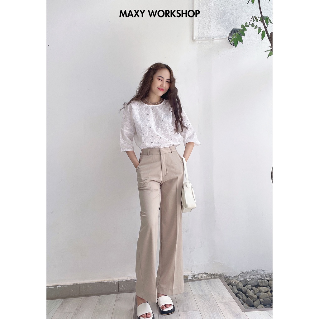 Áo xô thêu kiểu bánh bèo tiểu thư Floral Lace Top Maxy Workshop