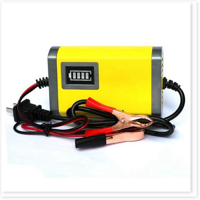 sạc bình ắc quy 12V 2A từ 4Ah - 20Ah thông minh tự ngắt khi đầy chống ngược cực - LOẠI TỐT MÀU VÀNG - BIG BANG VIỆT NAM