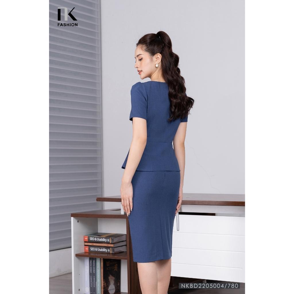 Set Áo Peplum Cổ Chữ U Kèm Chân Váy Bút Chì NK Fashion Dáng Công Sở, Chất Vải Nhập Hàn Dày Dặn Mềm Mát NKBD2205004