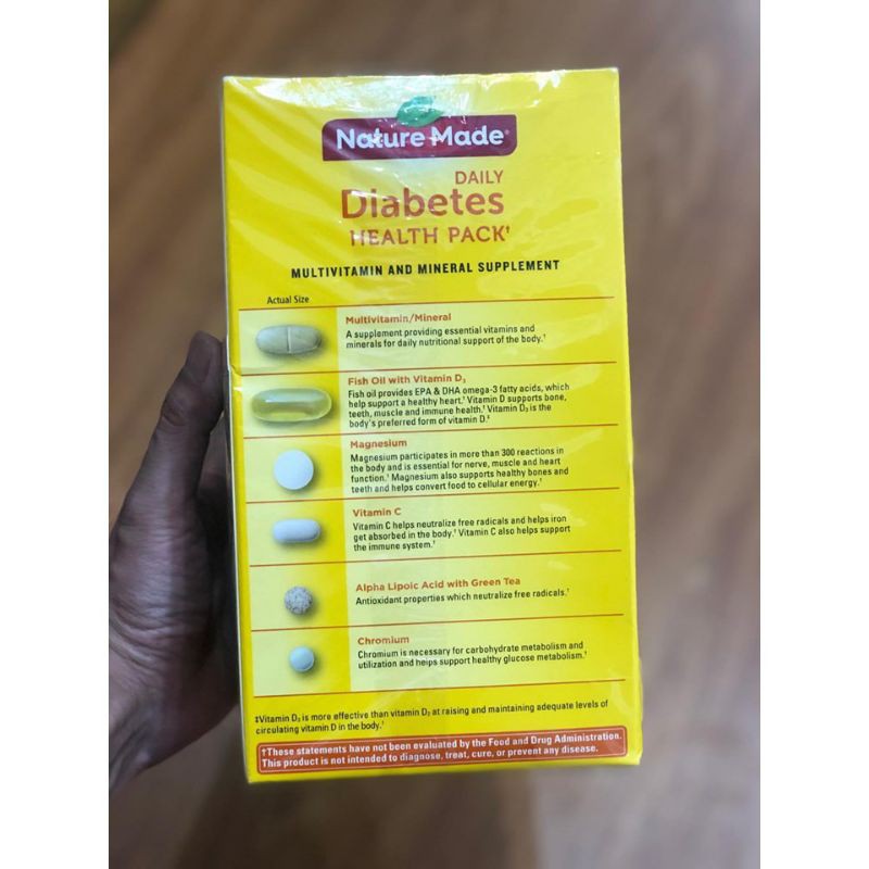 Vitamin Cho Người Tiểu Đường Nature Made Diabetes Health Pack 60 Gói Mỹ | BigBuy360 - bigbuy360.vn