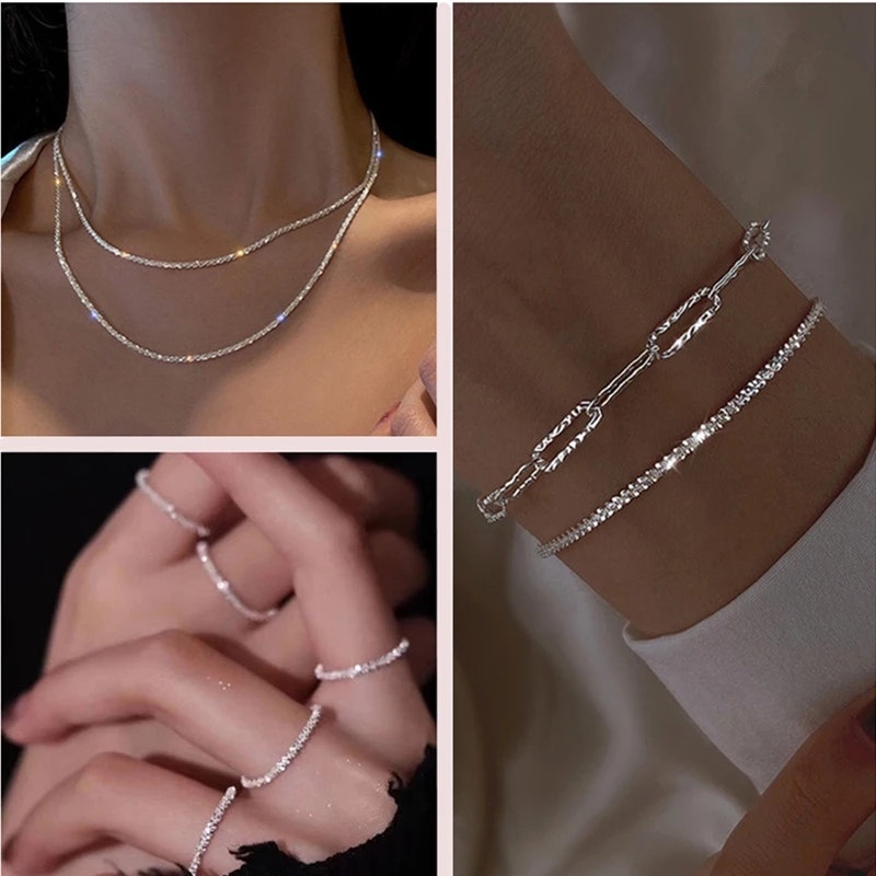Vòng Cổ Choker Đính Đá Zircon Màu Sắc