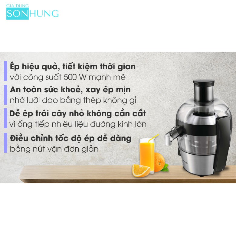 MÁY ÉP TRÁI CÂY TỐC ĐỘ NHANH PHILIPS HR1836 CÔNG SUẤT 500W