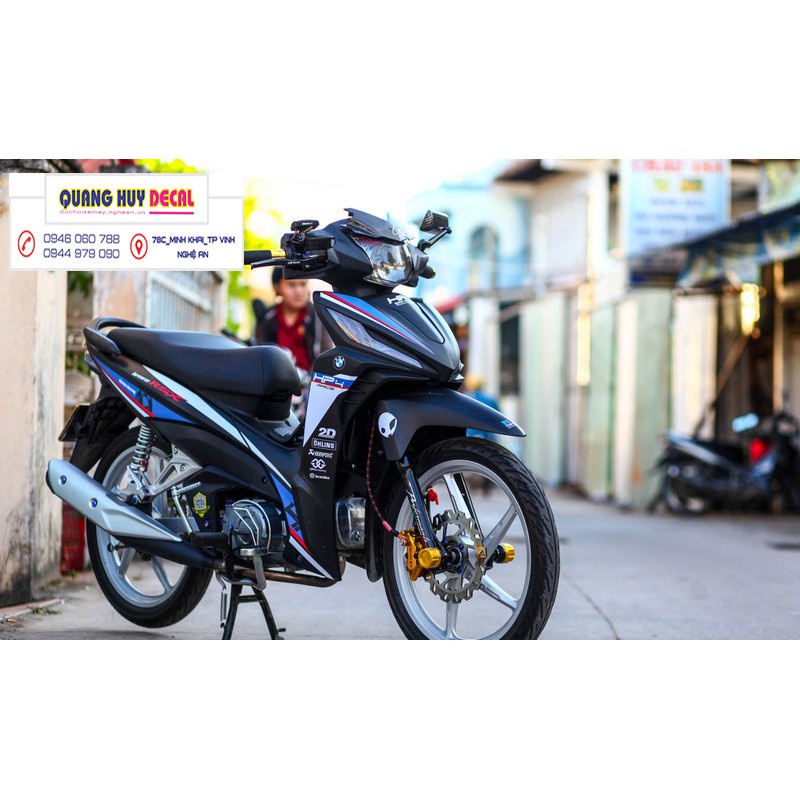 Tem trùm wave rsx ♦FREESHIP♦ xanh đen HP4, độ phủ bộ team decal cho xe máy rẻ đẹp
