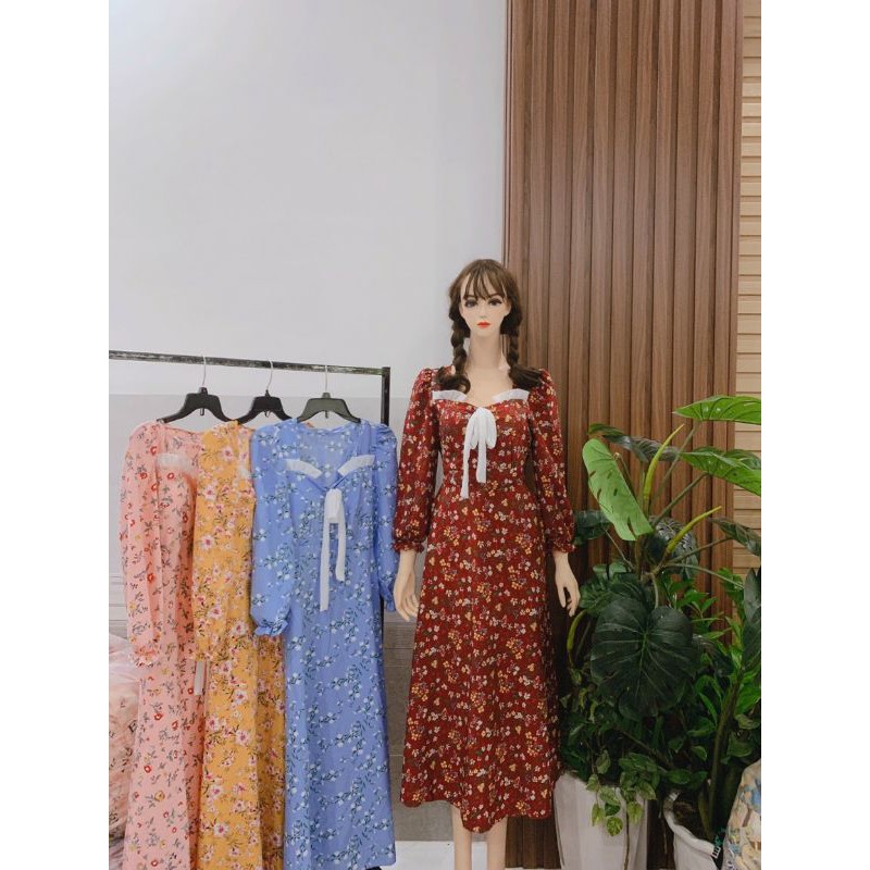 váy maxi hoa nhí chất mango mịn mát hoạ tiết hoa nhí dể thương | BigBuy360 - bigbuy360.vn