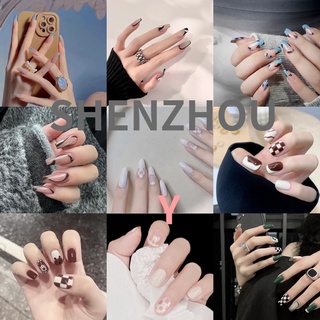 【SHENZHOU】Y Set 24 Móng Tay Giả Trang Trí Nghệ Thuật