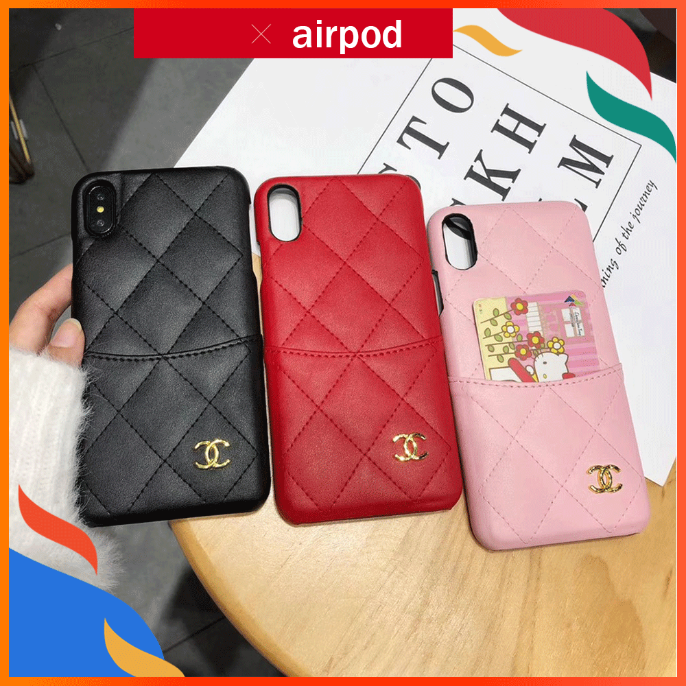 Ốp Điện Thoại Bằng Da In Logo Chanel Cho Iphone11 12 11pro Max Xr Xsmax Ix I8 I7Plus I6S