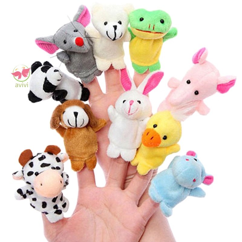 Set 10 Rối Ngón Tay Hình Các Con Vật Đáng Yêu