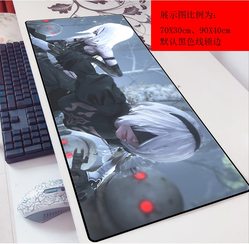 Miếng Lót Chuột Và Bàn Phím 9s Nier Automata 2b Anime Cỡ 90x30 Cỡ 3mm