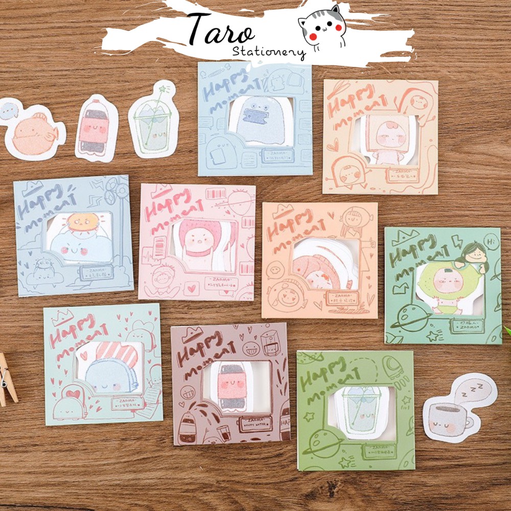 Giấy note hình sticker cute ghi chú trang trí sổ N13 Taro Stationery