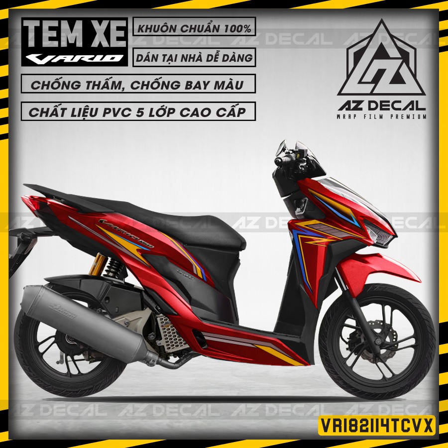Tem Chỉ Dán Xe Vario Đa Dạng | VR182114TC | Chất Liệu Decal Cao Cấp Cắt Khuôn Sẵn, Chống Thấm Nước