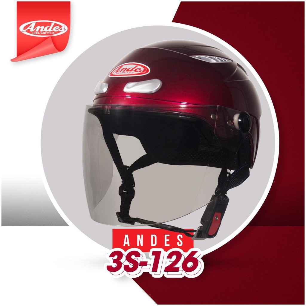 Mũ Bảo Hiểm Nửa Đầu Có Kính Andes 3S126-Bóng #CHÍNH HÃNG giá sỉ