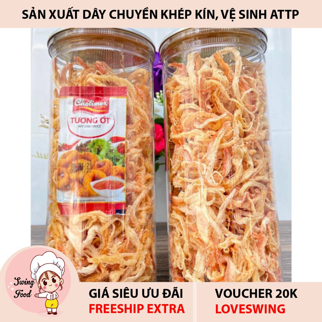 Mực Hấp Nước Dừa Xé Sợi Hũ Lớn 💖 FREESHIP 💖  Mực xé sợi hấp dừa đặc sản chuẩn vị thơm ngon chất lượng thượng hạng