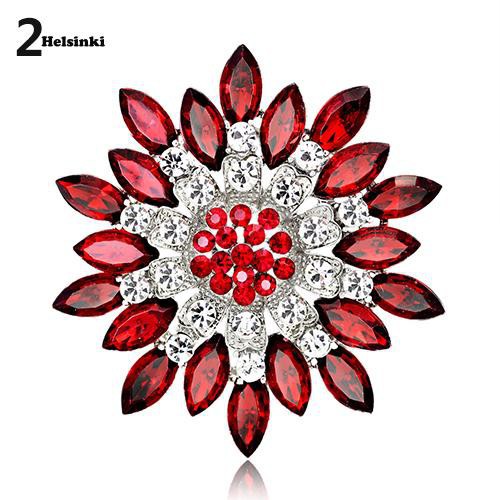 Ghim CàI ÁO HìNh Bông Hoa ĐíNh Pha Lê Giả ThờI Trang Cho Nữ