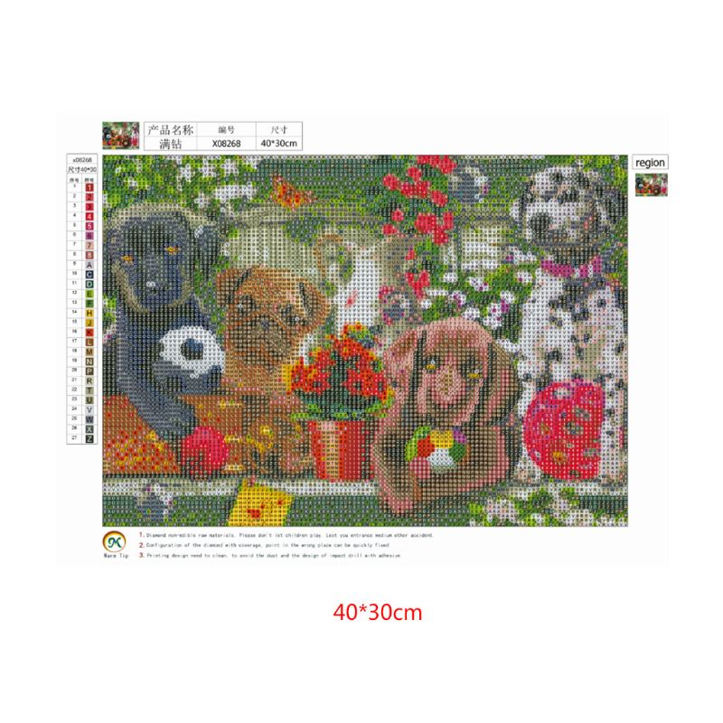 Bộ Tranh Đính Đá 5D Tự Làm Hình Chú Chó Blaha Trang Trí Nhà Cửa