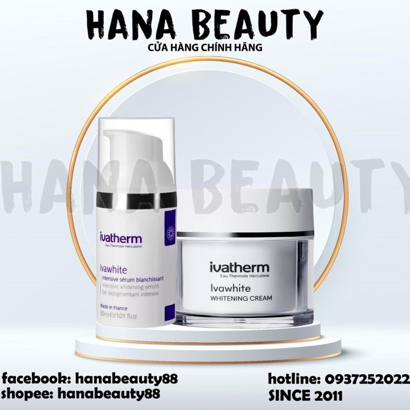 SET KEM DỮƠNG VÀ SERUM LÀM SÁNG VÀ MỜ NÁM IVATHERM - IVAWHITE