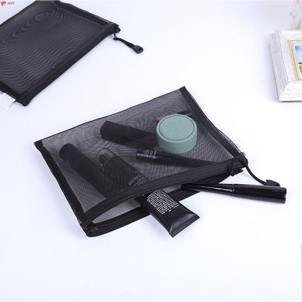SOFTNESS Zipper Transparent Handbags Storage Toiletry Bag Makeup Pouch