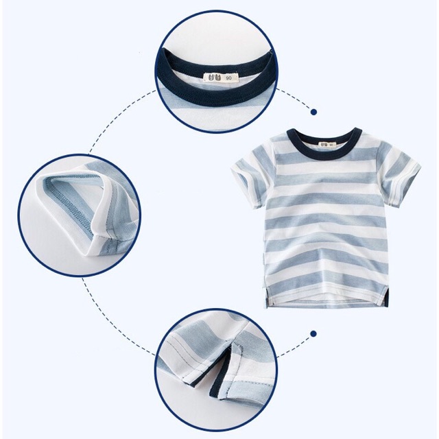 Áo Thun Ngắn Tay Kẻ Sọc Cho Bé Trai