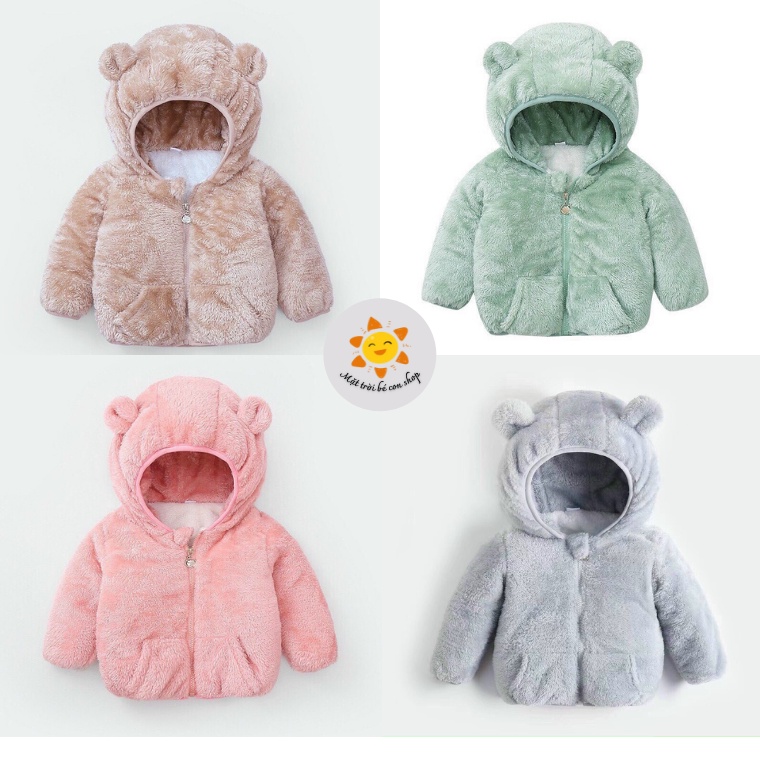 Áo Khoác Lót Lông Đại Hàn Siêu Ấm Cho Bé Từ 7Kg, Lông Thỏ Mềm Giữ Ấm Tốt