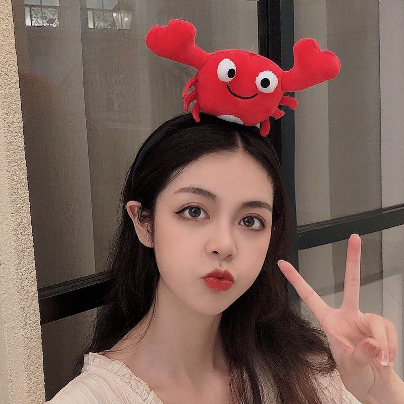 Băng đô cài tóc hình chú tôm hùm hoạt hình sáng tạo vui nhộn thời trang 2021