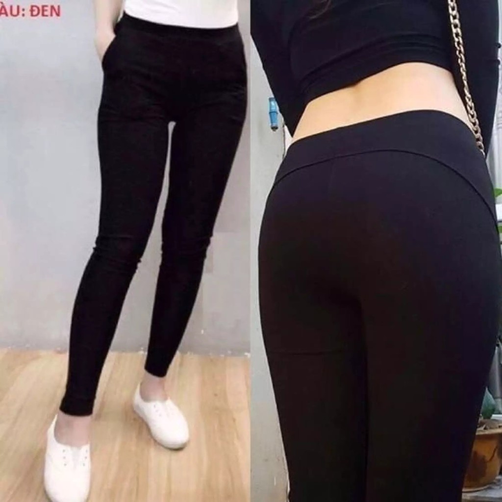 Quần legging nâng mông 2 túi trước vải mịn đẹp