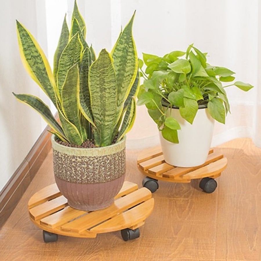 Đế lót để chậu cây có bánh xe làm giá đỡ kệ hoa cây cảnh, đường kính 30 cm